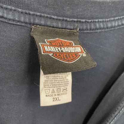 HARLEY DAVIDSON　ハーレーダビッドソン　半袖プリントTシャツ　紺　ネイビー　2XLサイズ