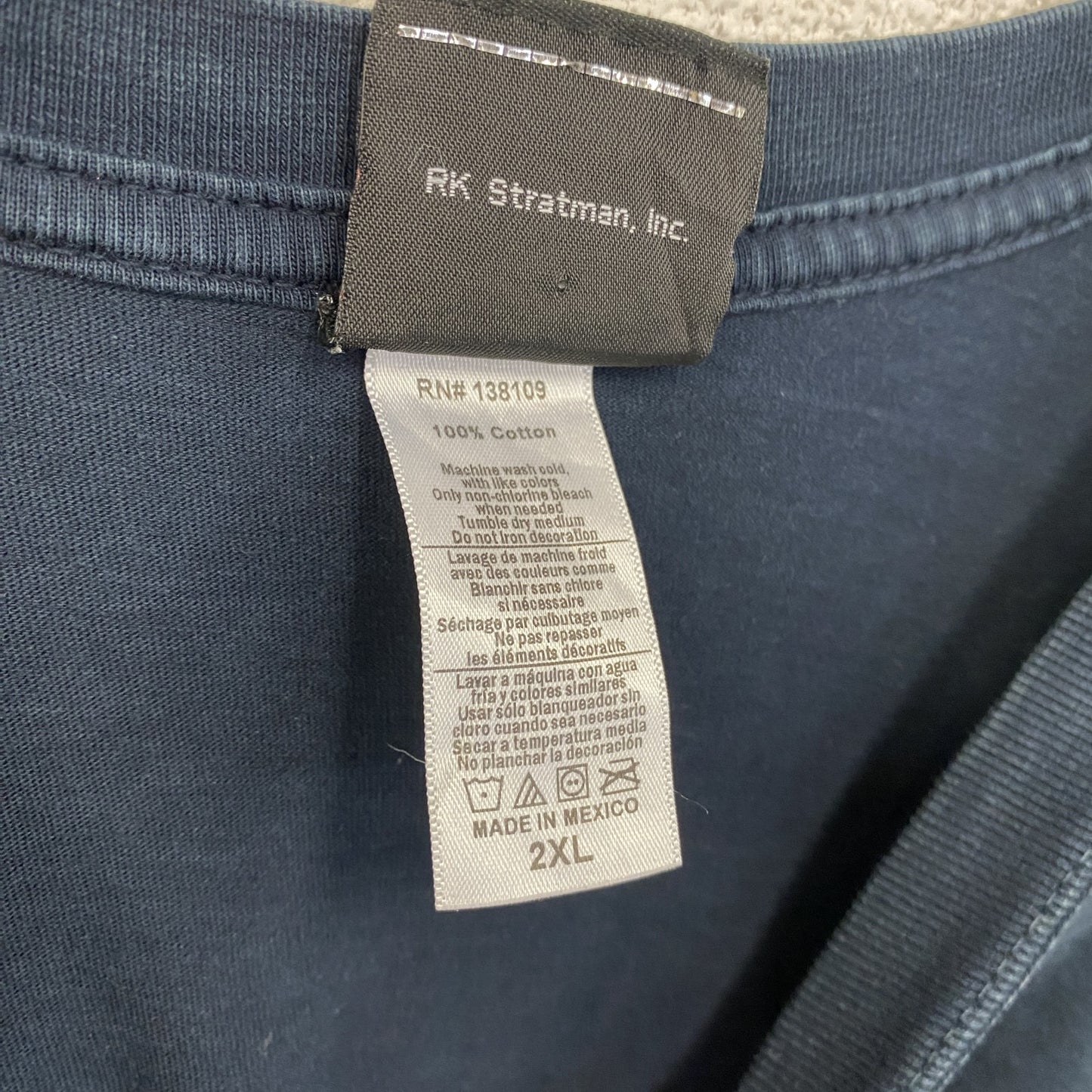 HARLEY DAVIDSON　ハーレーダビッドソン　半袖プリントTシャツ　紺　ネイビー　2XLサイズ