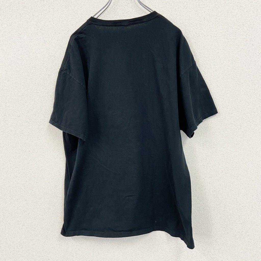 MARVEL　マーベル　半袖プリントTシャツ　デカロゴ　ペンキプリント　黒　ブラック　XLサイズ　古着