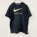 NIKE　ナイキ　半袖プリントTシャツ　NEW YORK　スウッシュ　デカロゴ　黒　ブラック　XLサイズ　古着