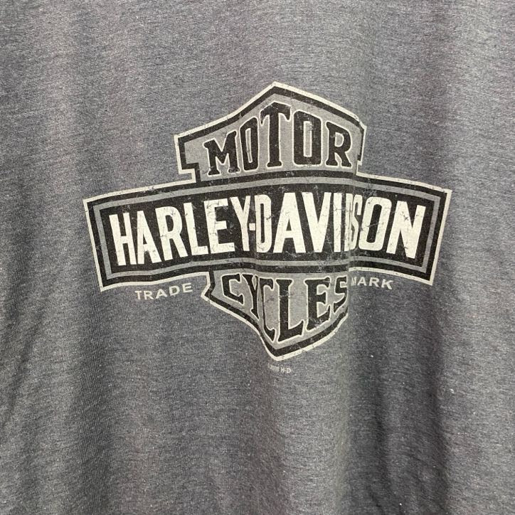 00s　HARLEY DAVIDSON　ハーレーダビッドソン　半袖プリントTシャツ　灰色　グレー　3XLサイズ