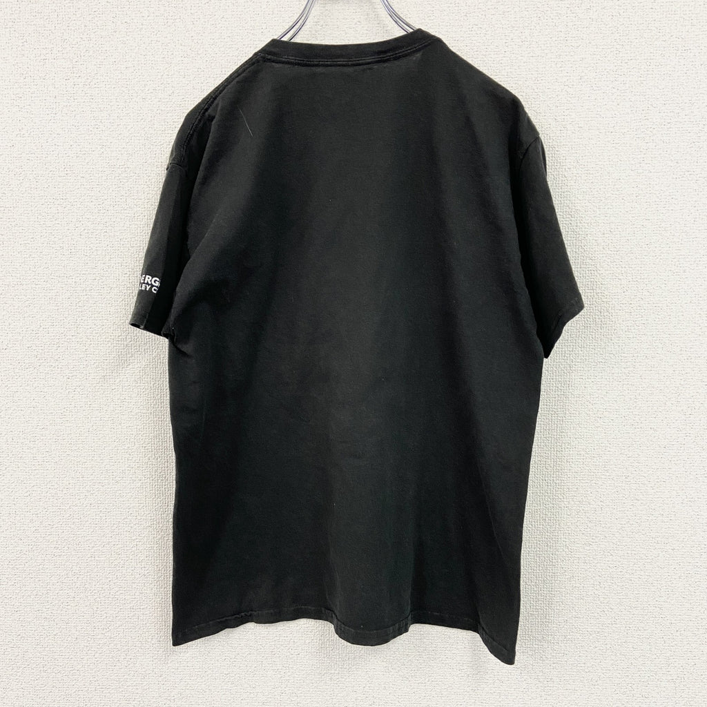 半袖スポーツプリントTシャツ　フットボール　EVER GREEN HAWKS　黒　ブラック　古着