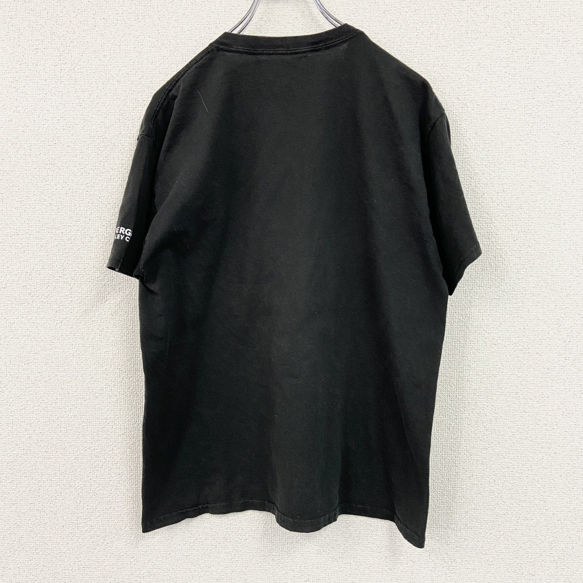 半袖スポーツプリントTシャツ　フットボール　EVER GREEN HAWKS　黒　ブラック　古着