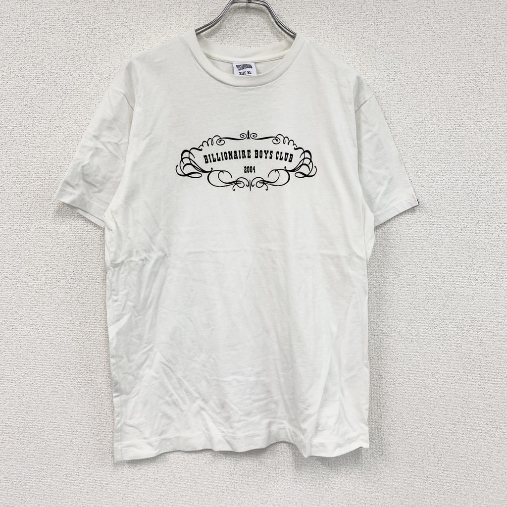 BILLIONAIRE BOYS CLUB　ビリオネアボーイズクラブ　半袖プリントTシャツ　白　ホワイト　XLサイズ　古着