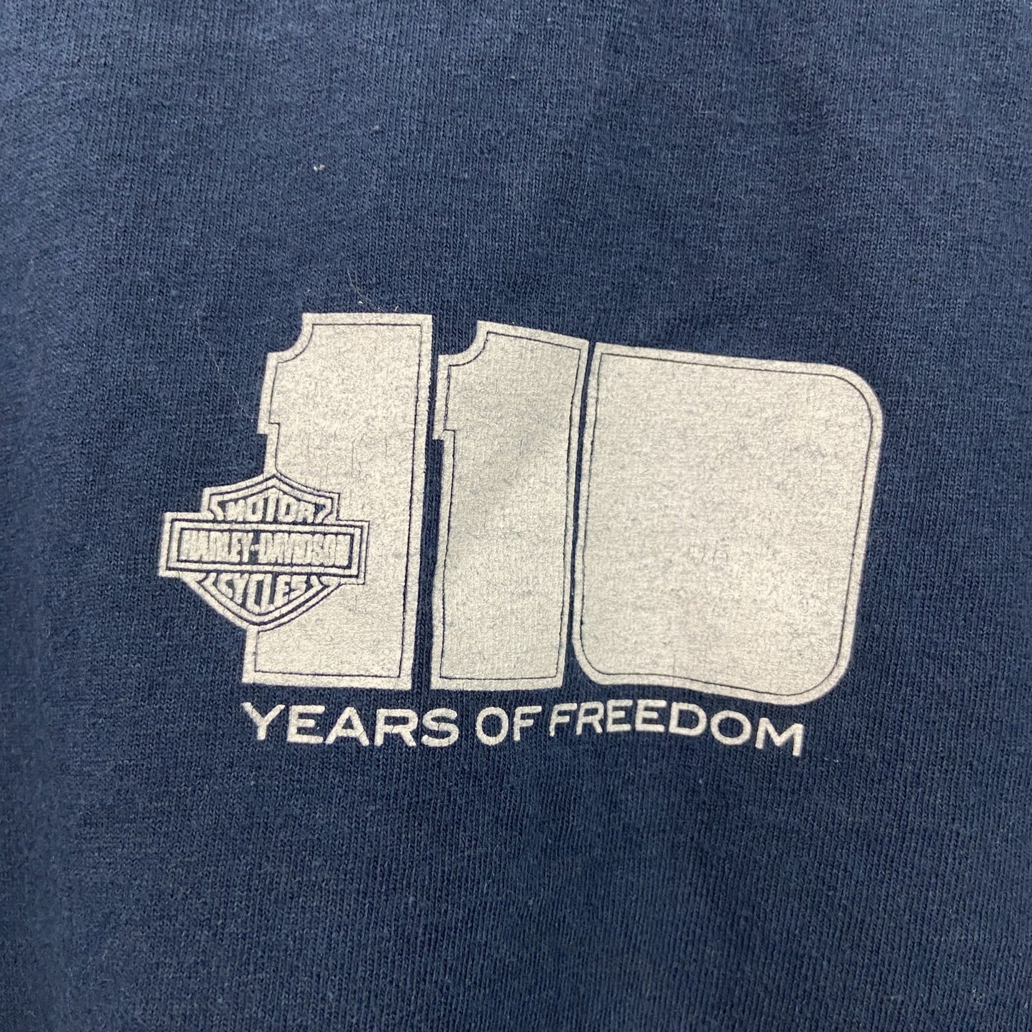 古着 used　HARLEY DAVIDSON　ハーレーダビッドソン　半袖プリントTシャツ　紺　ネイビー　Lサイズ