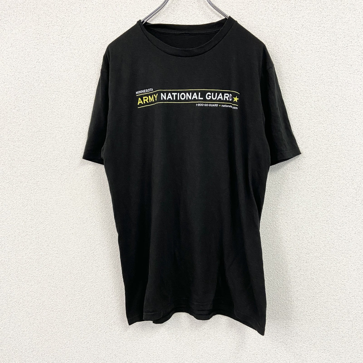 半袖プリントTシャツ　ARMY　Army National Guard　ミリタリー　黒　ブラック　古着