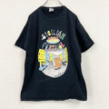 GILDAN　ギルダン　半袖プリントTシャツ　アーチプリント　両面プリント　黒　ブラック　Lサイズ カットソー メンズ コットン 古着