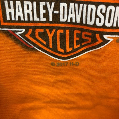 HARLEY DAVIDSON　ハーレーダビッドソン　半袖プリントTシャツ　オレンジ　2XLサイズ