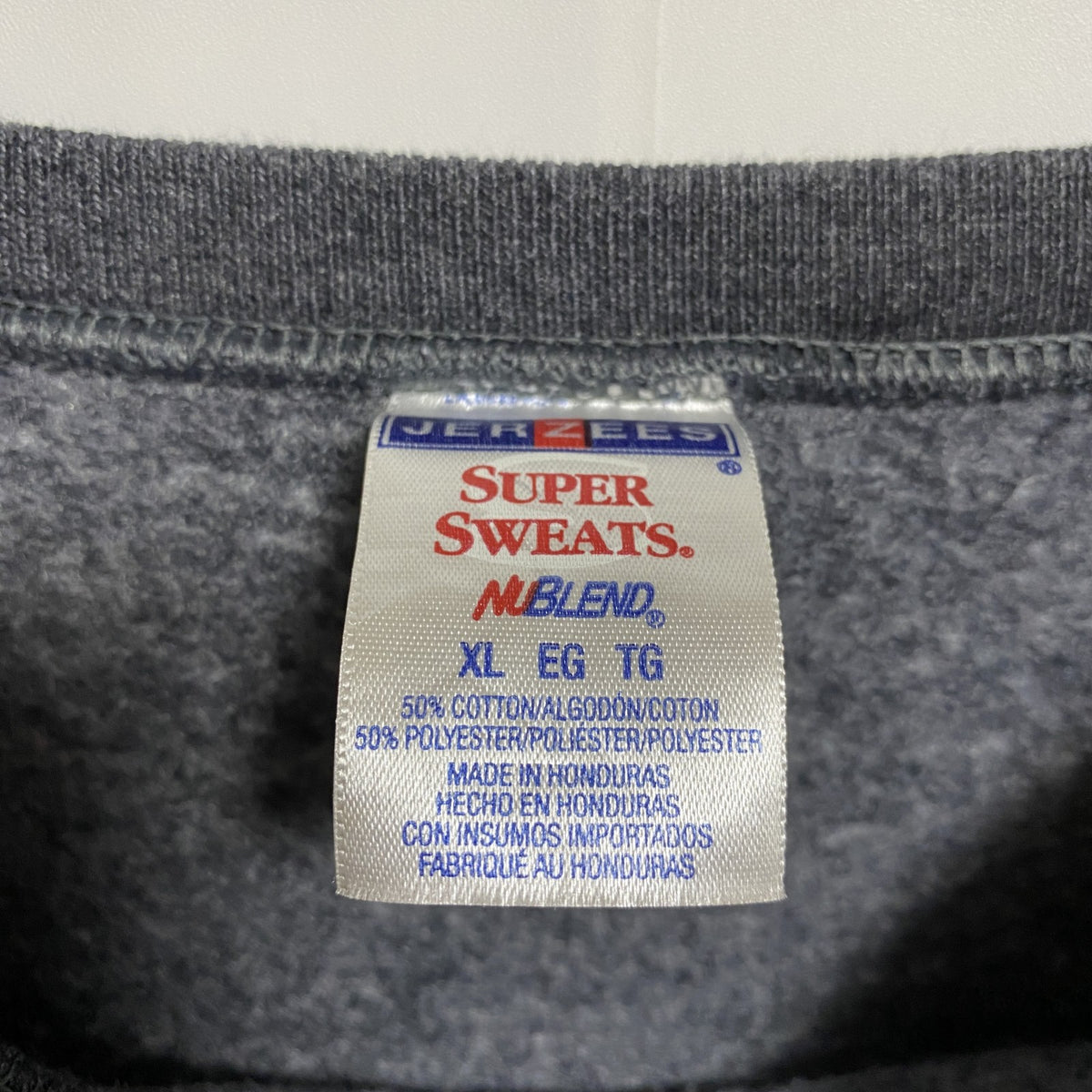 JERZEES　ジャージーズ　長袖プリントスウェット　トレーナー　ダークグレー　ビッグシルエット　XLサイズ　古着