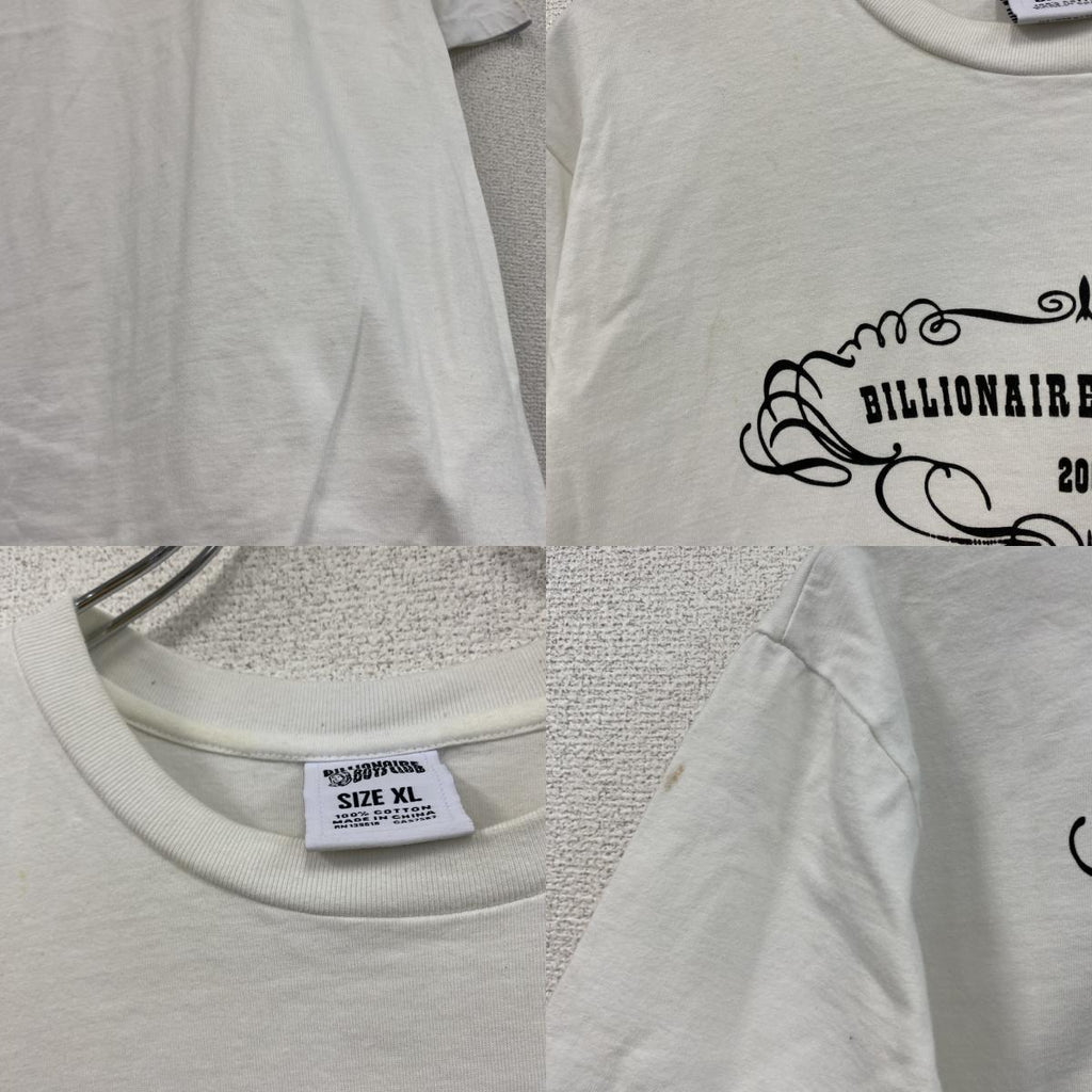 BILLIONAIRE BOYS CLUB　ビリオネアボーイズクラブ　半袖プリントTシャツ　白　ホワイト　XLサイズ　古着