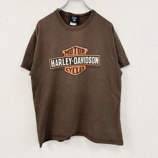 HARLEY DAVIDSON　ハーレーダビッドソン　半袖Tシャツ　茶色　ブラウン　Lサイズ