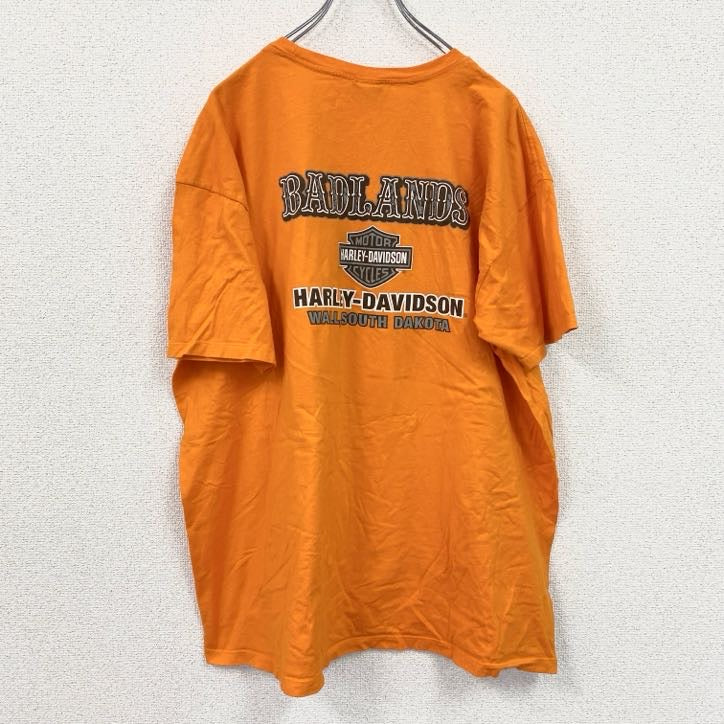 HARLEY DAVIDSON　ハーレーダビッドソン　半袖プリントTシャツ　オレンジ　2XLサイズ