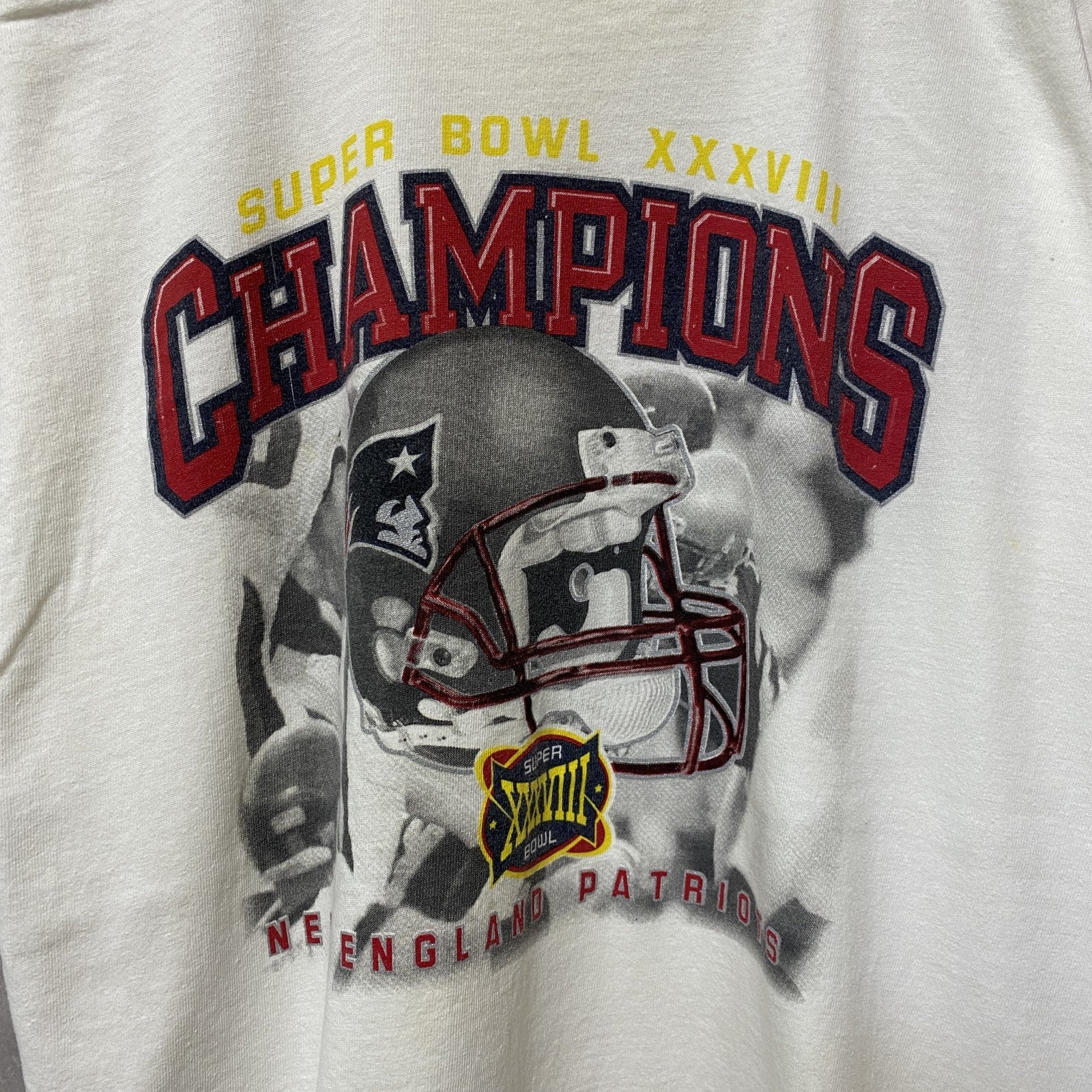 NFL　Super Bowl　アメフト　半袖プリントTシャツ　白　ホワイト　レトロ　クルーネック　オーバーサイズ　古着