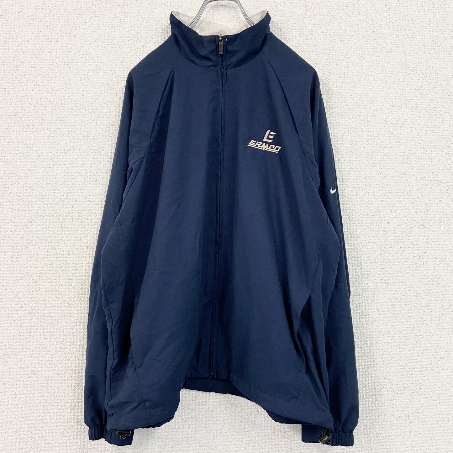 古着 used　NIKE GOLF　ナイキゴルフ　フルジップナイロンジャケット　紺　ネイビー　Lサイズ