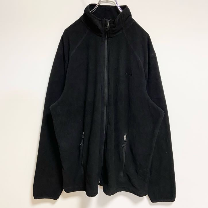 C9 by Champion　長袖ハイネックフリースジャケット　ワンポイント刺繍　黒　ブラック　ビッグシルエット　XLサイズ　古着