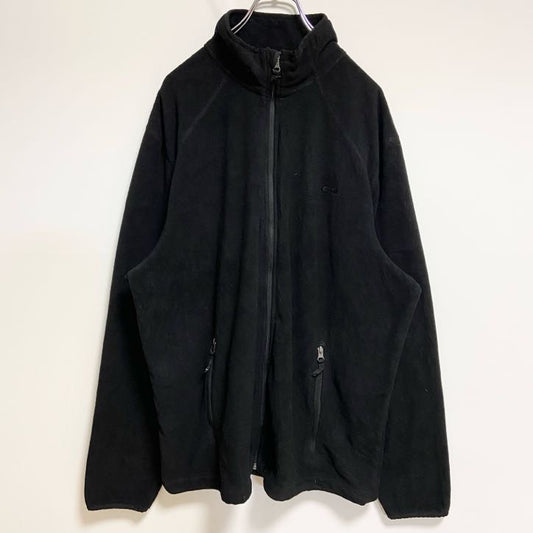 古着 used　C9 by Champion　長袖ハイネックフリースジャケット　ワンポイント刺繍　黒　ビッグシルエット　XLサイズ