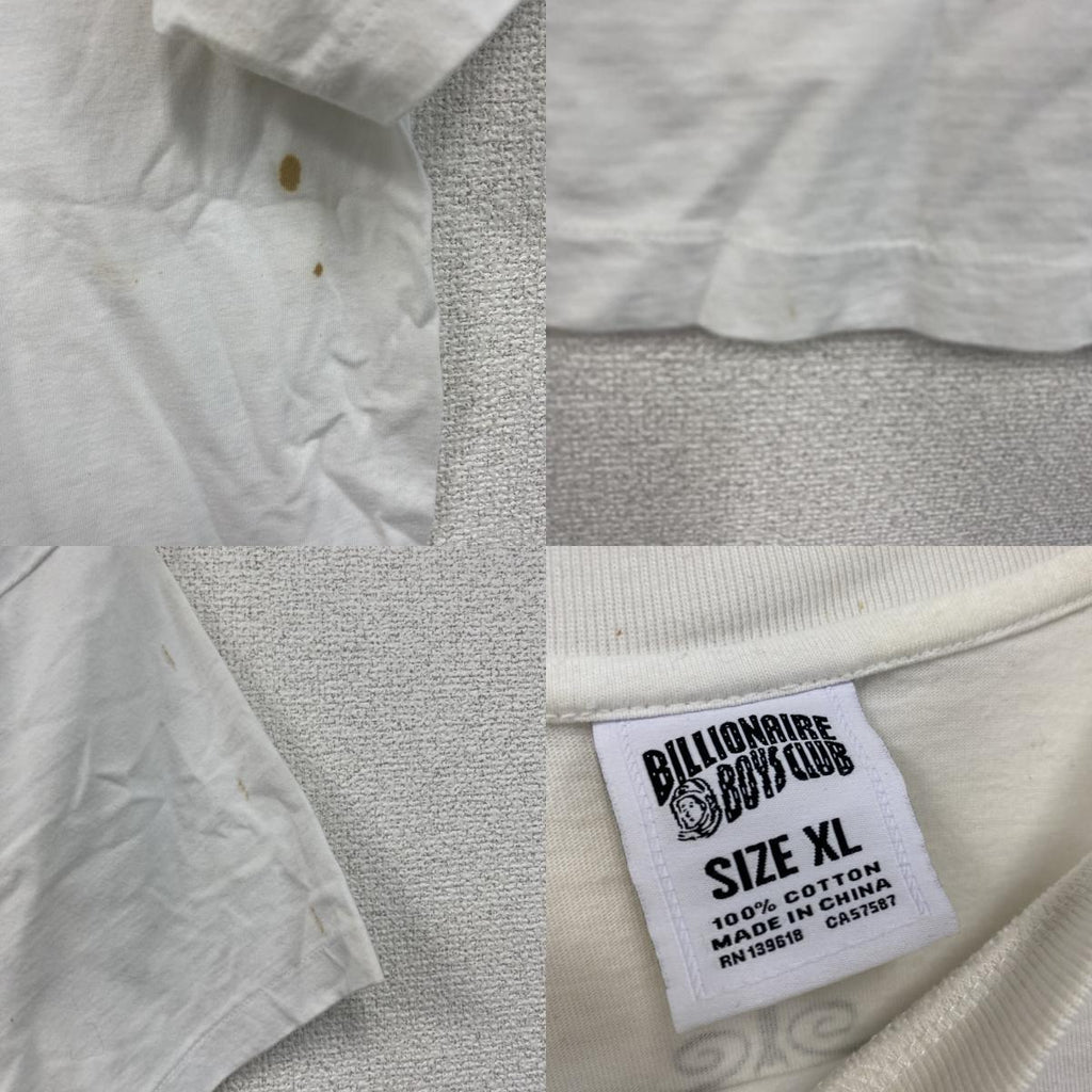 BILLIONAIRE BOYS CLUB　ビリオネアボーイズクラブ　半袖プリントTシャツ　白　ホワイト　XLサイズ　古着