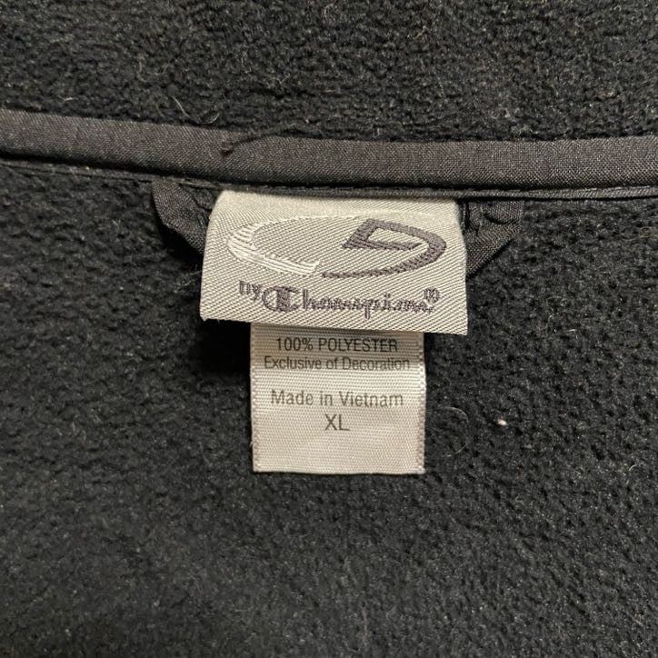 C9 by Champion　長袖ハイネックフリースジャケット　ワンポイント刺繍　黒　ブラック　ビッグシルエット　XLサイズ　古着