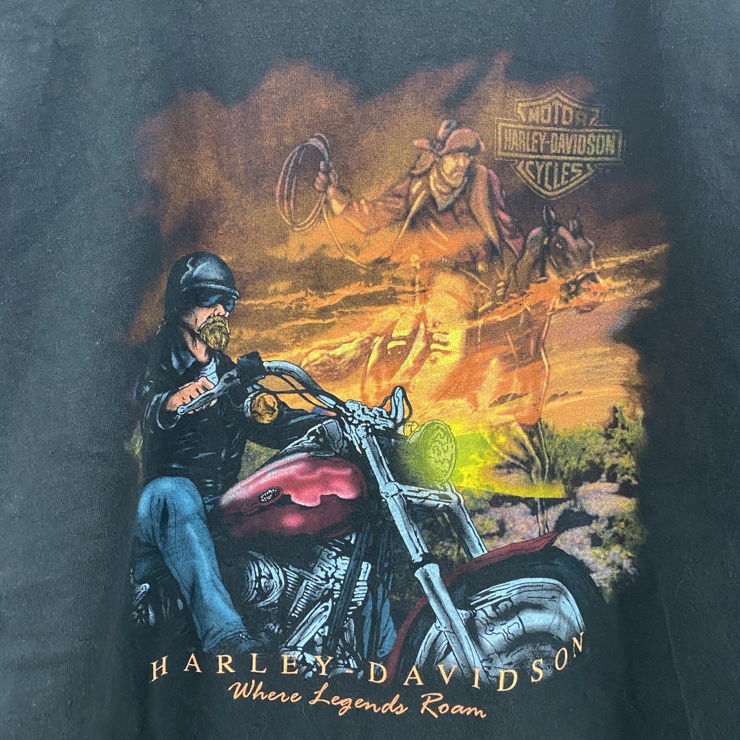 HARLEY DAVIDSON　ハーレーダビッドソン　半袖プリントTシャツ　黒　ブラック　2XLサイズ