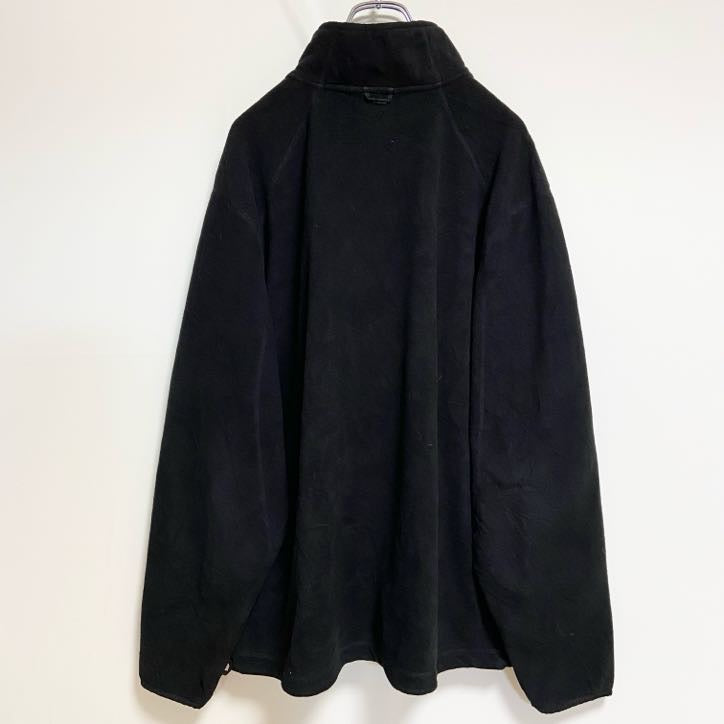 C9 by Champion　長袖ハイネックフリースジャケット　ワンポイント刺繍　黒　ブラック　ビッグシルエット　XLサイズ　古着