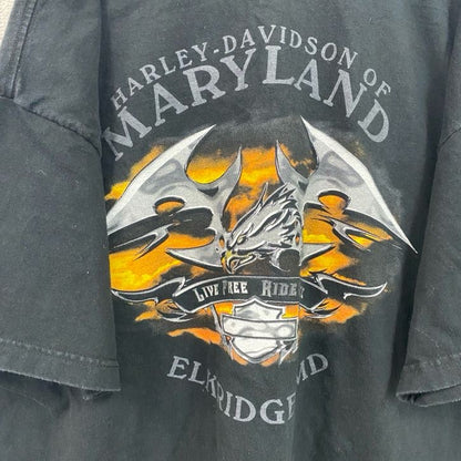 HARLEY DAVIDSON　ハーレーダビッドソン　半袖プリントTシャツ　黒　ブラック　2XLサイズ