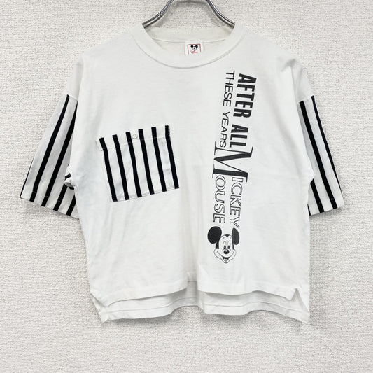 90s　Disney　ディズニー　ミッキーマウス　半袖プリントTシャツ　ヴィンテージ　シングルステッチ　白　ホワイト