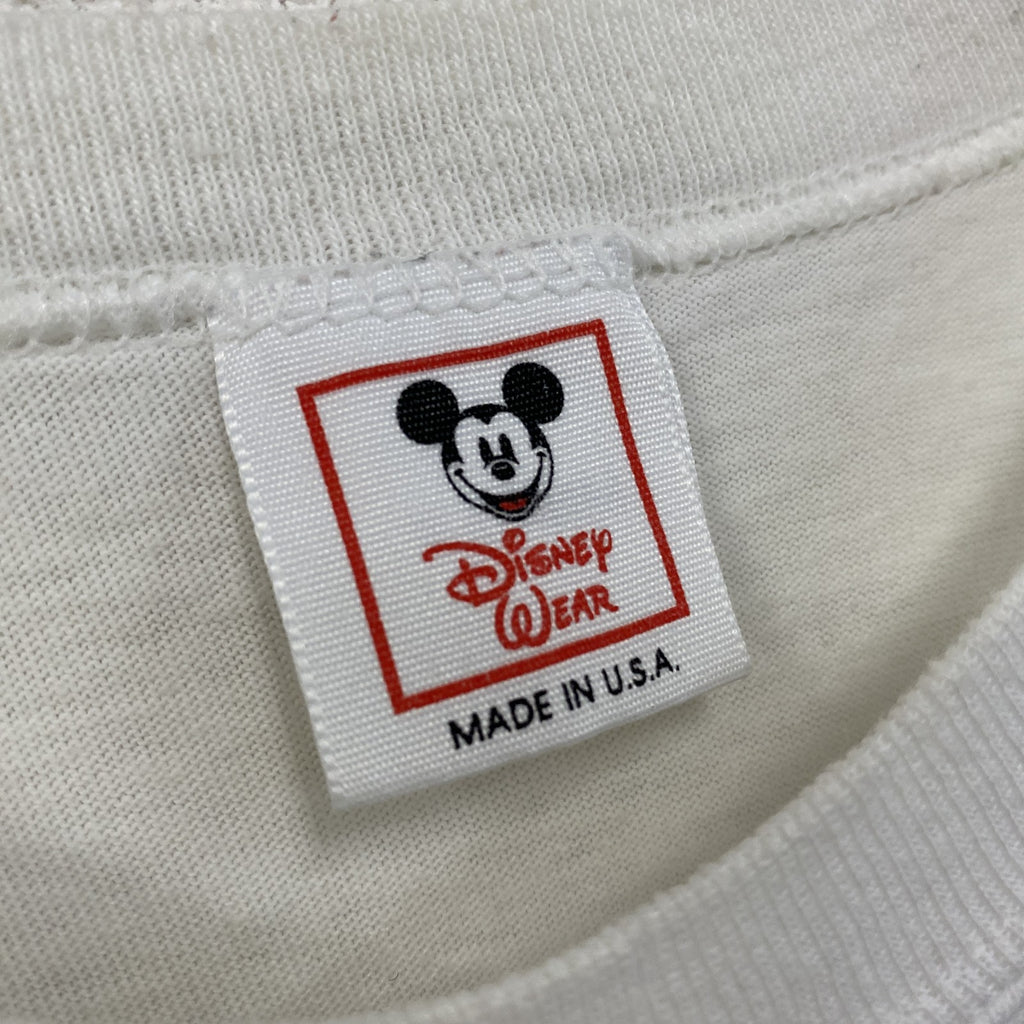 90s　Disney　ディズニー　ミッキーマウス　半袖プリントTシャツ　ヴィンテージ　シングルステッチ　白　ホワイト　古着