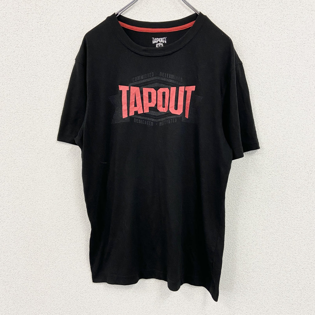 TAPOUT　タップアウト　半袖プリントTシャツ　黒　ブラック　Mサイズ　古着