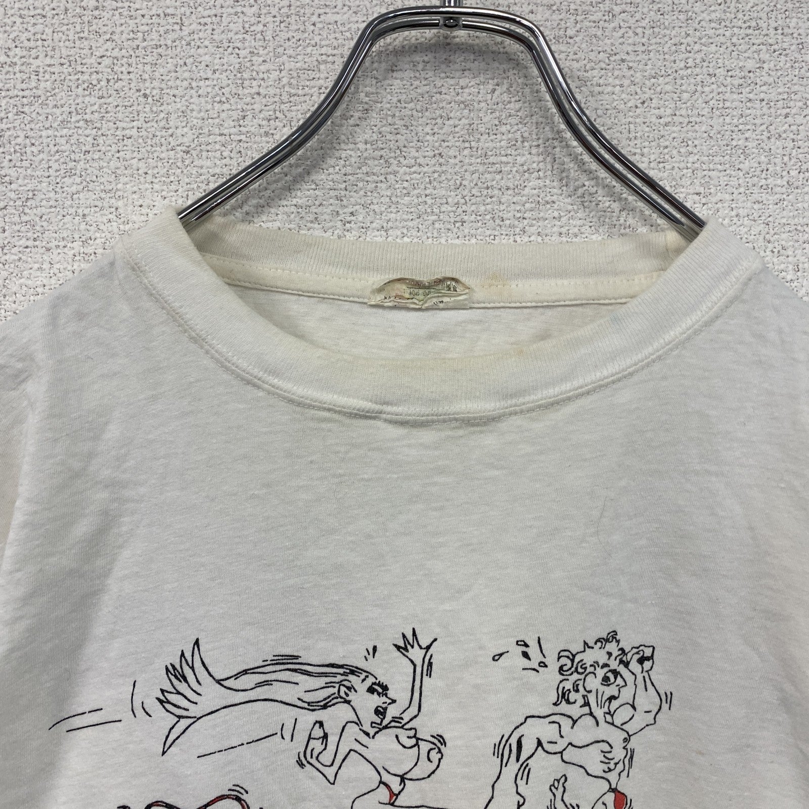 古着 used　90s　PARADIES　半袖プリントTシャツ　エロT　ヴィンテージ　白　ホワイト　