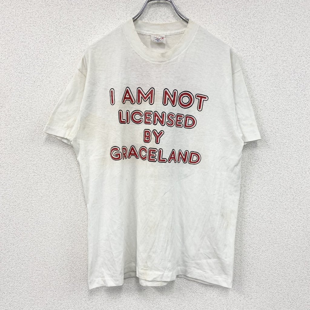 80s～　Selec-T　エリザベス世　半袖Tシャツ　メッセージT　シングルステッチ　ヴィンテージ　白　ホワイト　XLサイズ　古着