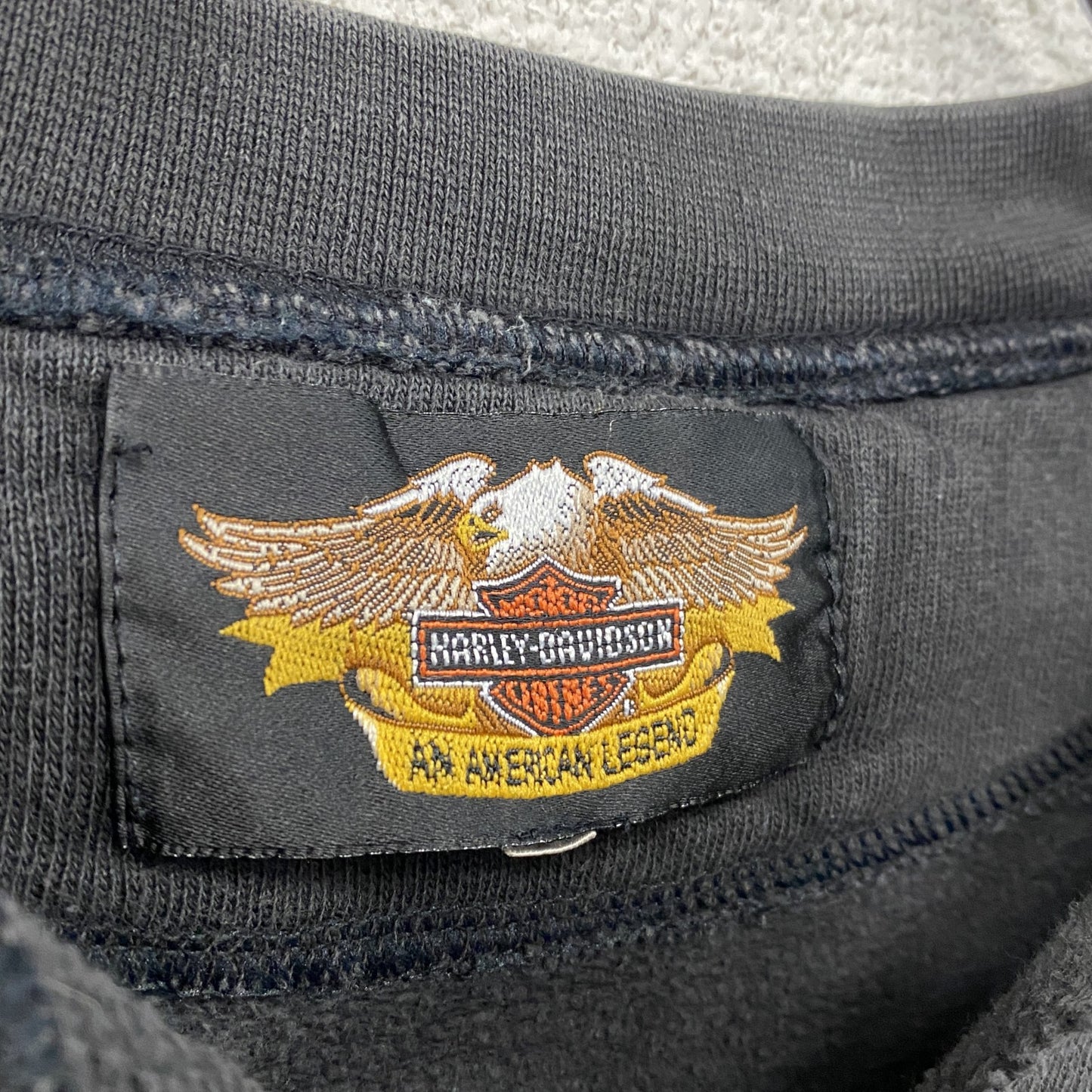 90s～　HARLEY DAVIDSON　ハーレーダビッドソン　スウェット/トレーナー　ヴィンテージ　黒　ブラック　Lサイズ