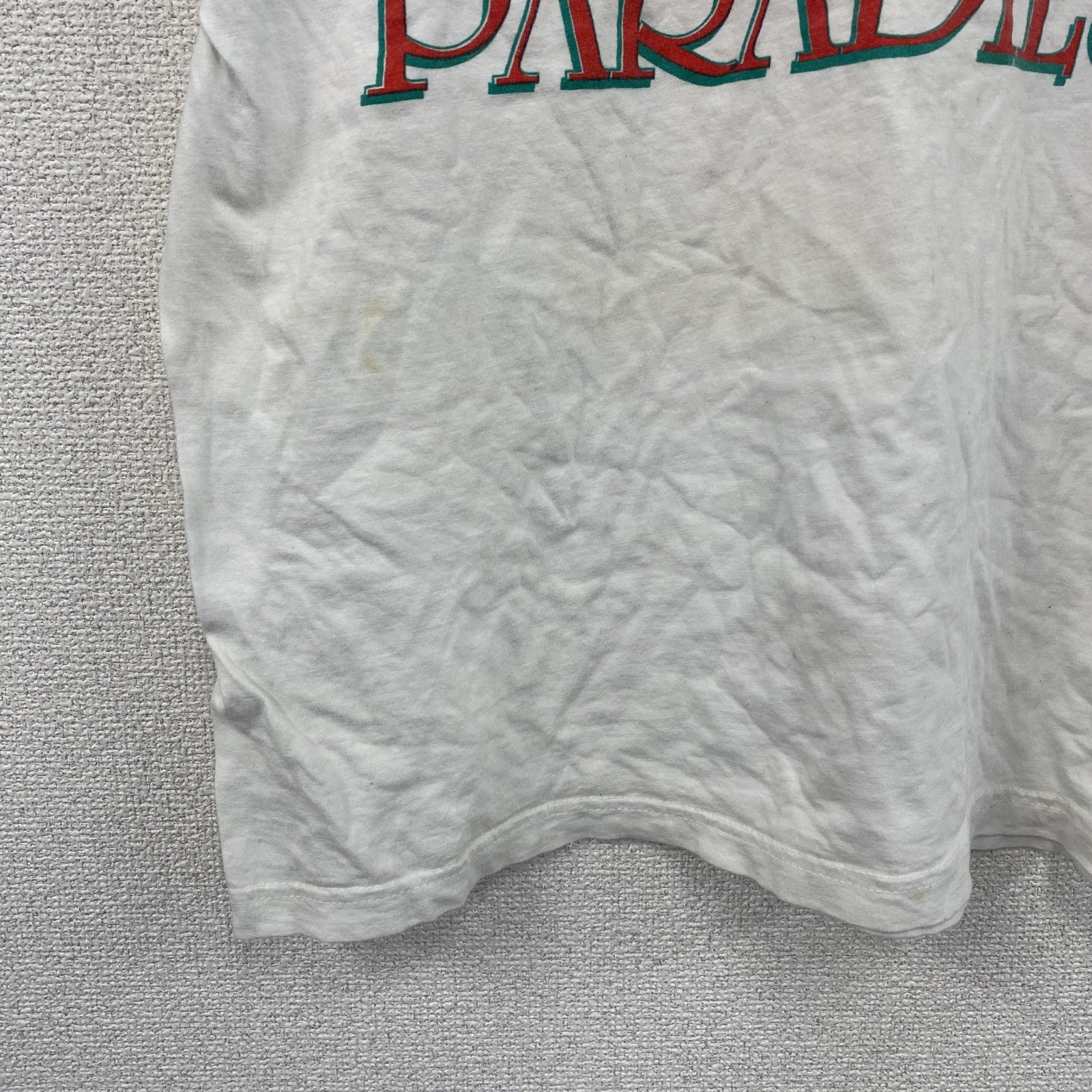古着 used　90s　PARADIES　半袖プリントTシャツ　エロT　ヴィンテージ　白　ホワイト　