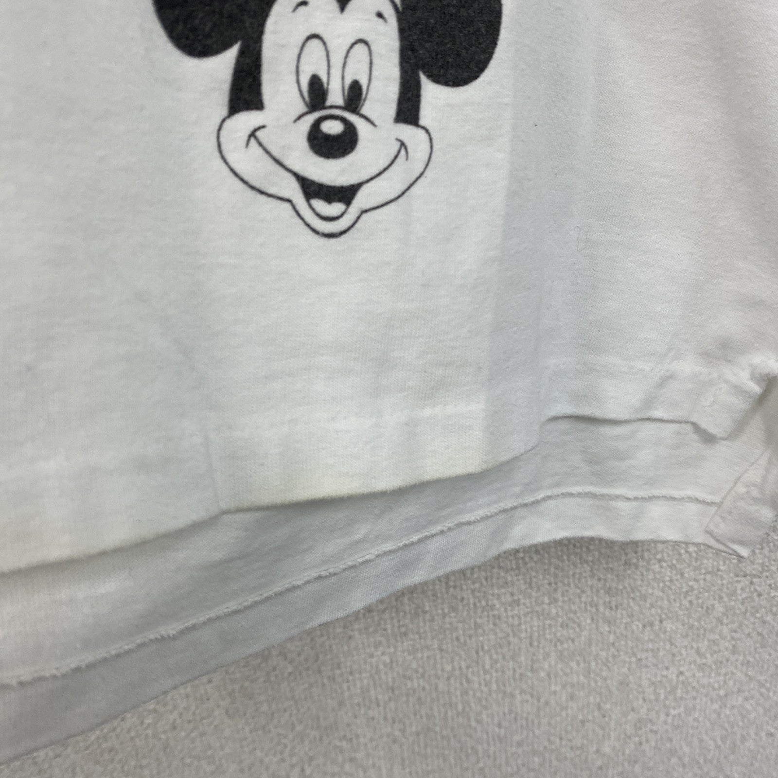 90s　Disney　ディズニー　ミッキーマウス　半袖プリントTシャツ　ヴィンテージ　シングルステッチ　白　ホワイト　古着