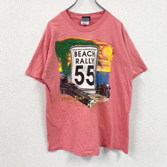 HARLEY DAVIDSON　ハーレーダビッドソン　半袖プリントTシャツ　ピンク　Lサイズ
