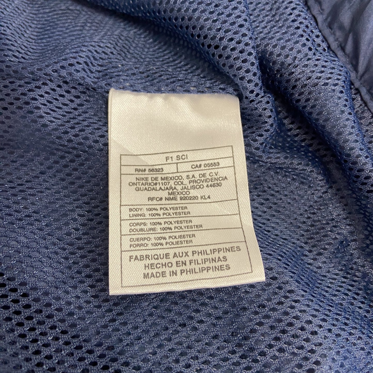 古着 used　NIKE GOLF　ナイキゴルフ　フルジップナイロンジャケット　紺　ネイビー　Lサイズ