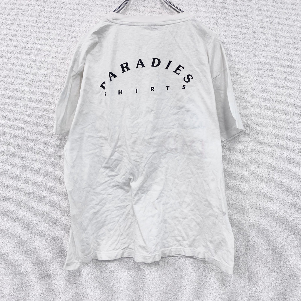 古着 used　90s　PARADIES　半袖プリントTシャツ　エロT　ヴィンテージ　白　ホワイト　
