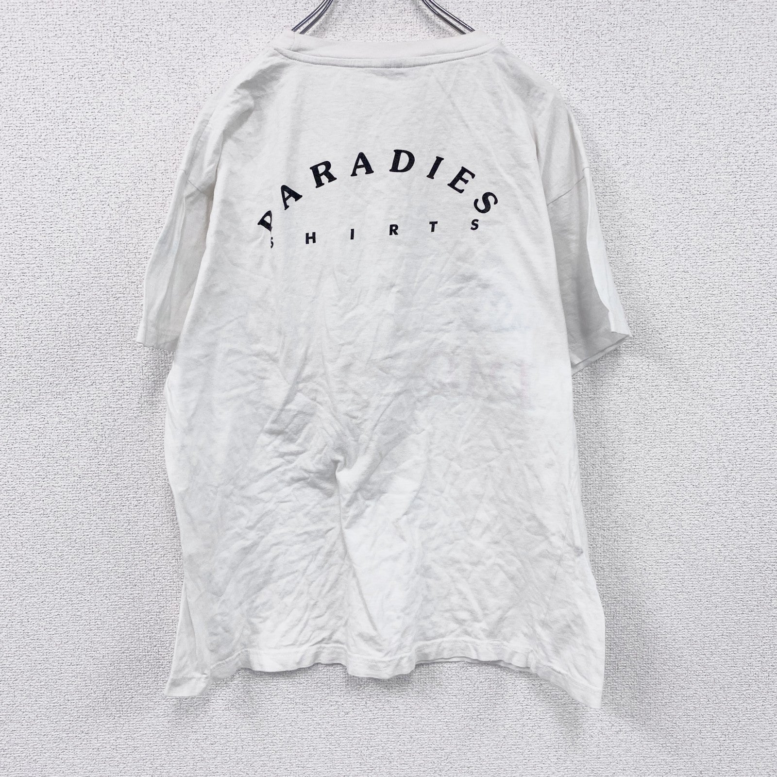 古着 used　90s　PARADIES　半袖プリントTシャツ　エロT　ヴィンテージ　白　ホワイト　