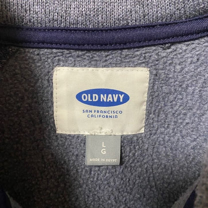 古着 used　OLD NAVY オールドネイビー　長袖ハーフジップフリーストップス　90s　レトロデザイン　ネイビー　Lサイズ