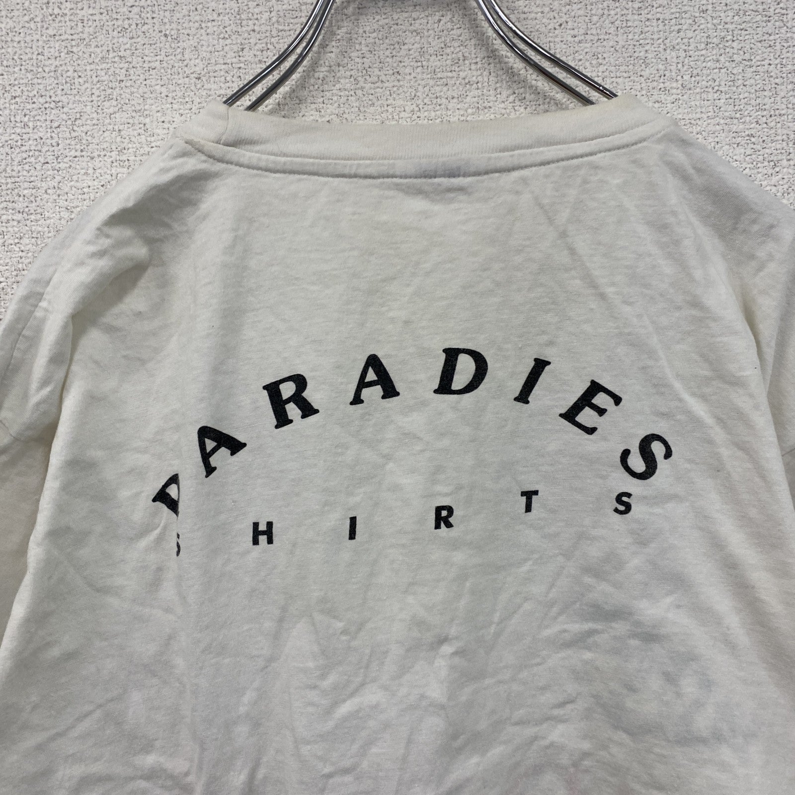 古着 used　90s　PARADIES　半袖プリントTシャツ　エロT　ヴィンテージ　白　ホワイト　