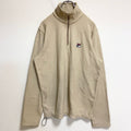 FILA　フィラ　ハーフジップフリースジャケット/ボアジャケット　ワンポイント　刺繍ロゴ　アイボリー　Mサイズ　古着