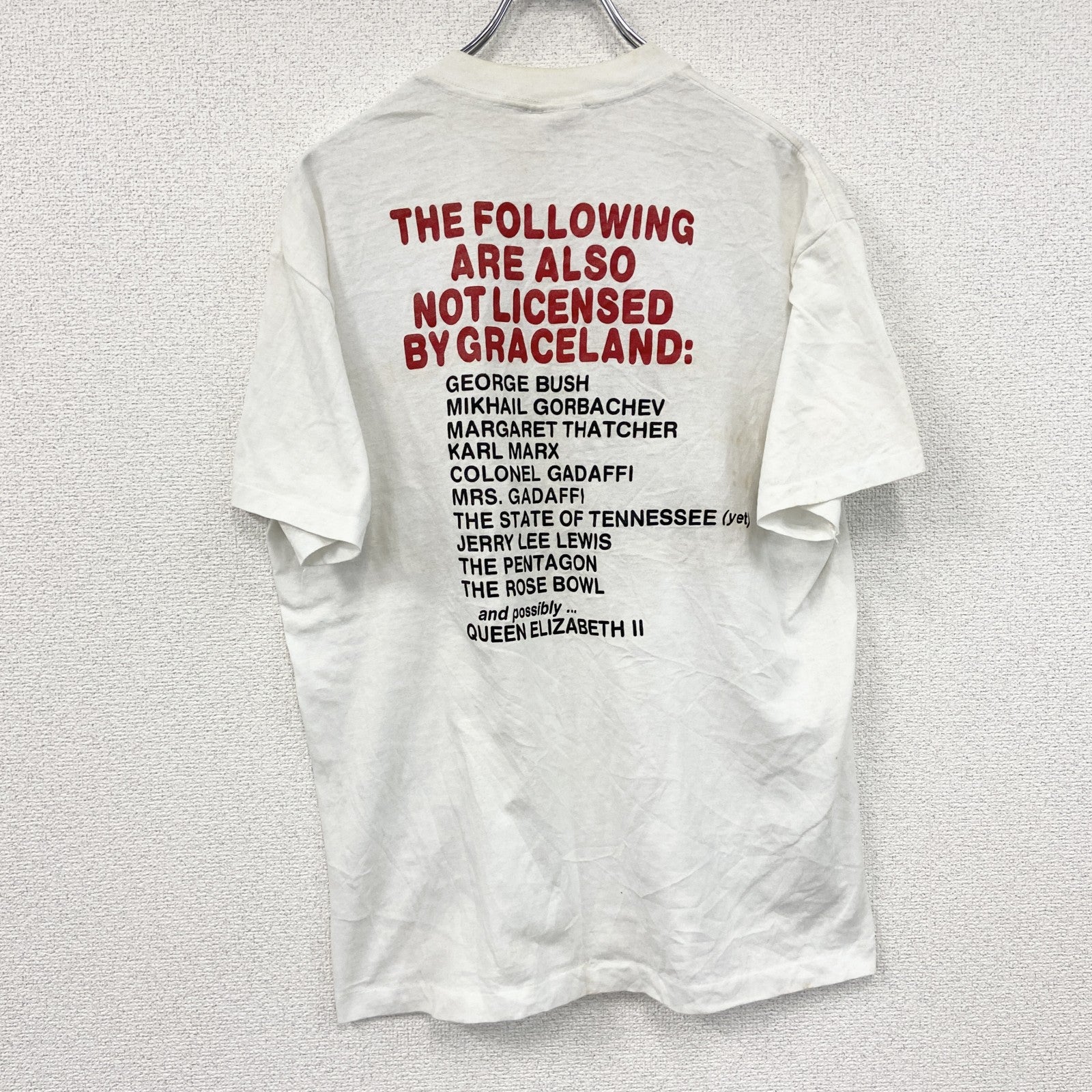 80s～　Selec-T　エリザベス世　半袖Tシャツ　メッセージT　シングルステッチ　ヴィンテージ　白　ホワイト　XLサイズ　古着