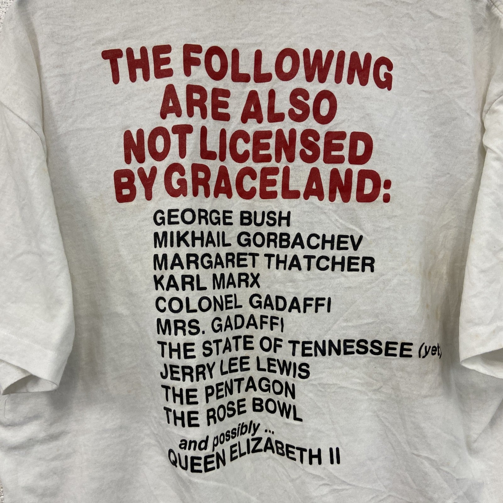 80s～　Selec-T　エリザベス世　半袖Tシャツ　メッセージT　シングルステッチ　ヴィンテージ　白　ホワイト　XLサイズ　古着