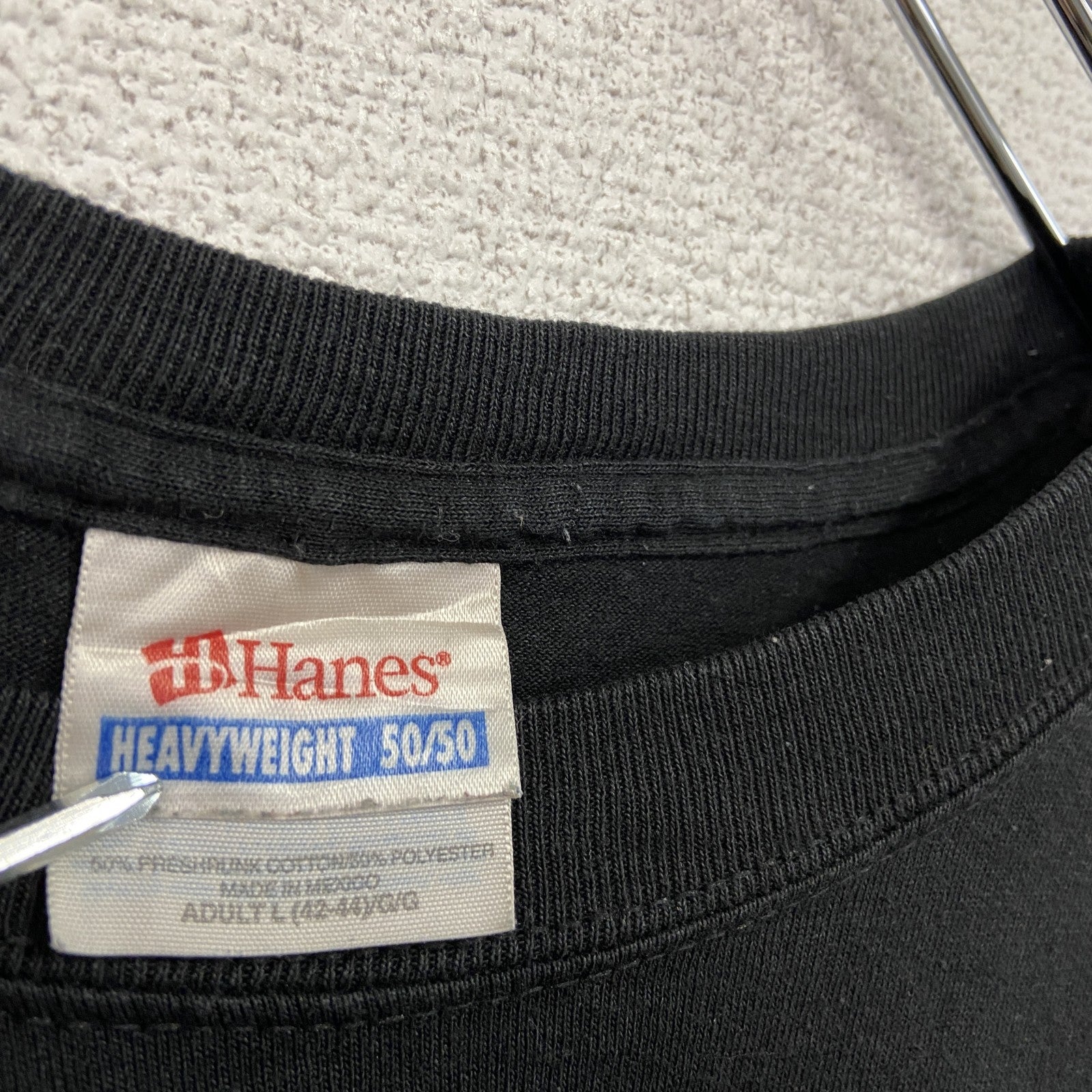 00s　Hanes　ヘインズ　半袖スポーツプリントTシャツ　フットボール　ヴィンテージ　黒　ブラック　Lサイズ　古着