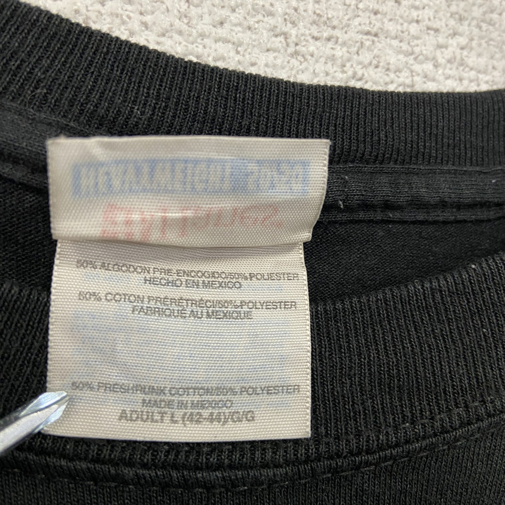 00s　Hanes　ヘインズ　半袖スポーツプリントTシャツ　フットボール　ヴィンテージ　黒　ブラック　Lサイズ　古着