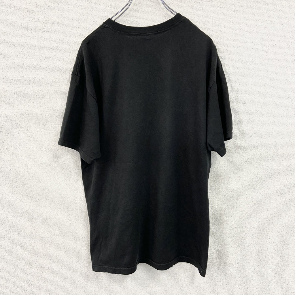 00s　Hanes　ヘインズ　半袖スポーツプリントTシャツ　フットボール　ヴィンテージ　黒　ブラック　Lサイズ　古着