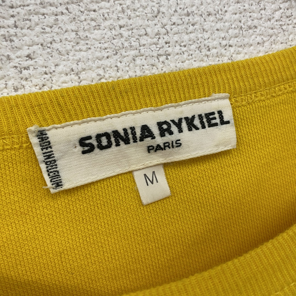 SONIA RYKIEL　ソニアリキエル　コットンニットセーター　ビジュー　黄色　イエロー　Mサイズ　古着