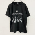 district　半袖カレッジプリントTシャツ　パロディT　アビイ・ロード　インディアナ大学　黒　ブラック　Sサイズ　古着