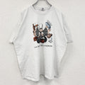 Mam'Goudig　マム・グディグ　半袖プリントキャラクターTシャツ　多機能な家庭の女神　コワフ　白　ホワイト　2XLサイズ　古着