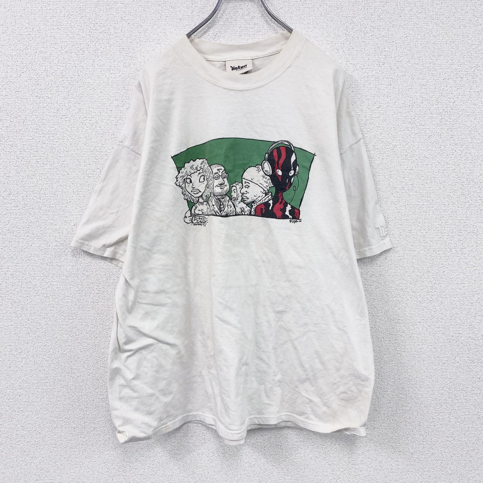 古着 used　～00s　listen　ア・トライブ・コールド・クエスト　半袖プリントTシャツ　ラップT　ホワイト　2XLサイズ　