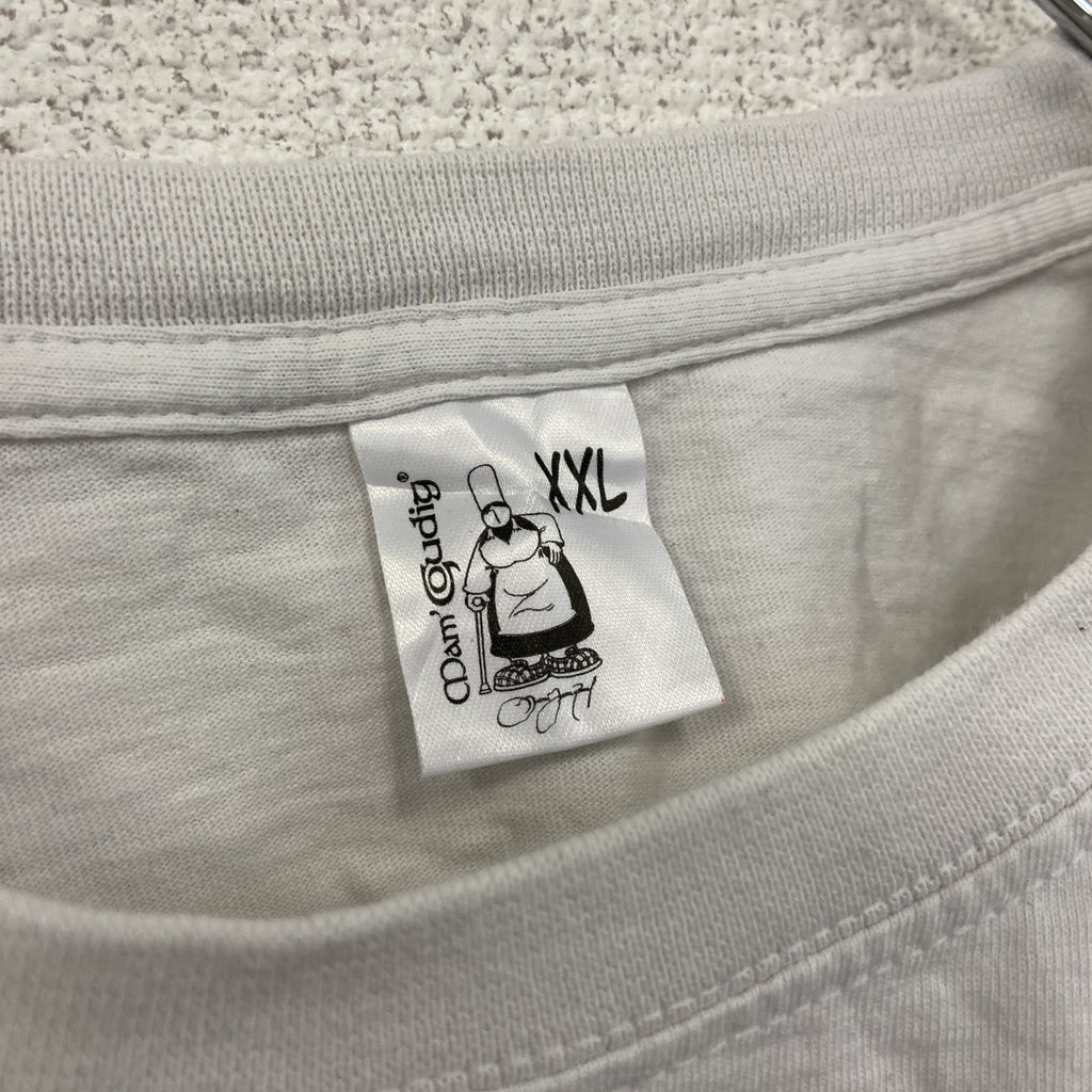 Mam'Goudig　マム・グディグ　半袖プリントキャラクターTシャツ　多機能な家庭の女神　コワフ　白　ホワイト　2XLサイズ　古着